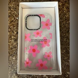NEW Casetify iPhone 13 Pro Flowers in Pink w Clear Frost. New in box